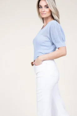 Rayon Top With Bustier Ellen Ray | Blue... | Aaiko | Little Soho