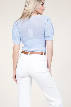 Rayon Top With Bustier Ellen Ray | Blue... | Aaiko | Little Soho