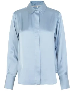Satin Blouse Galla | Blue... | Second Female | Little Soho