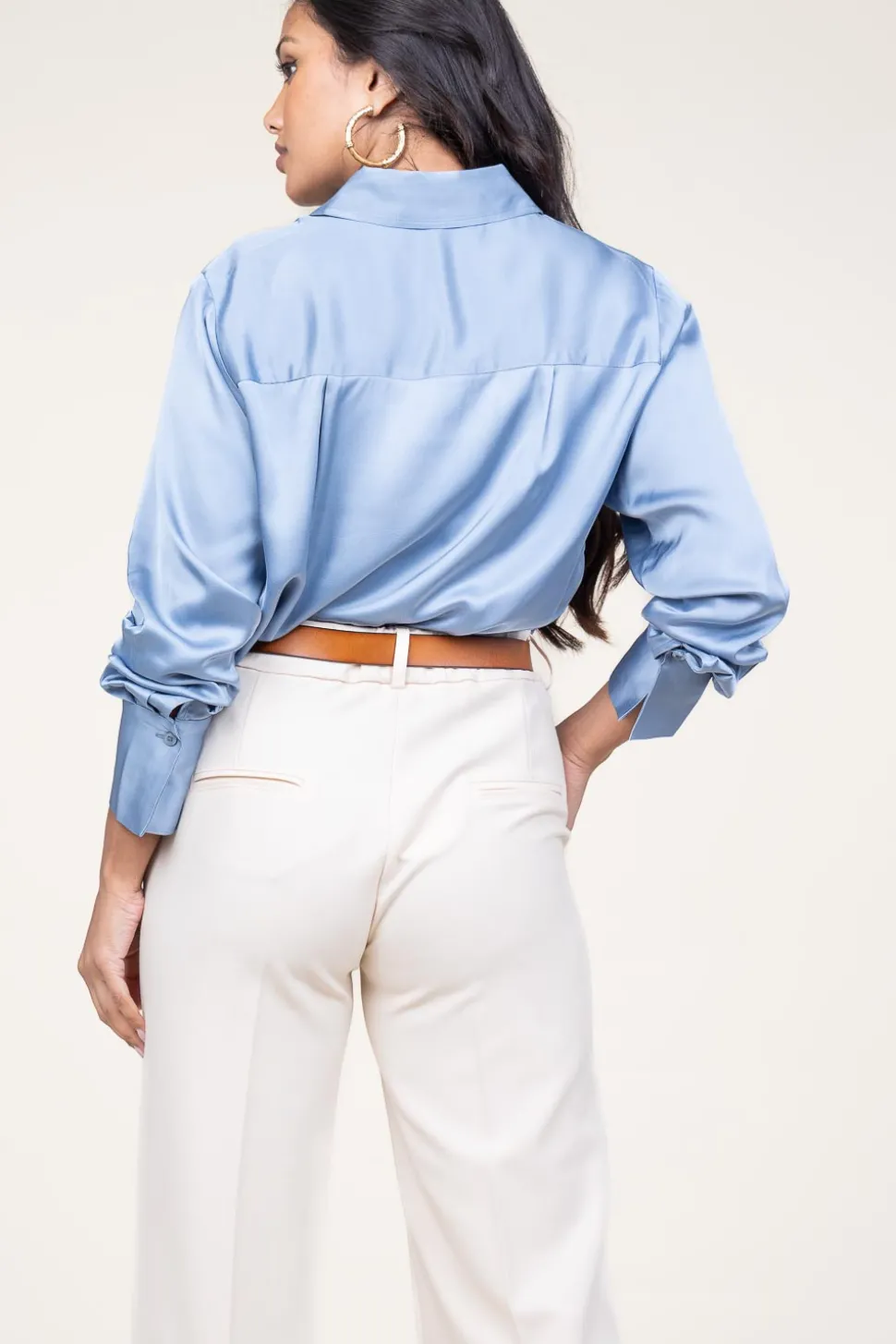 Satin Blouse Galla | Blue... | Second Female | Little Soho