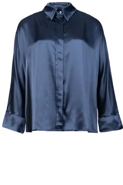 Satin Blouse Maia | Blue... | Greek Archaic Kori | Little Soho