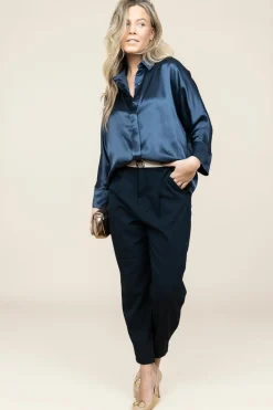 Satin Blouse Maia | Blue... | Greek Archaic Kori | Little Soho