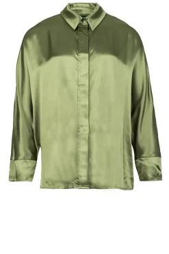 Satin Blouse Maia | Green... | Greek Archaic Kori | Little Soho