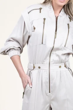 Satin Cargo Jumpsuit Vianna | Natural... | Copenhagen Muse | Little Soho