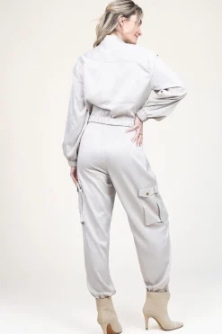 Satin Cargo Jumpsuit Vianna | Natural... | Copenhagen Muse | Little Soho