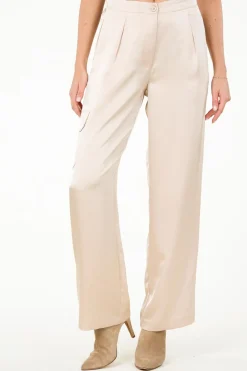 Satin Cargo Pants Harlow | Beige... | Dante 6 | Little Soho