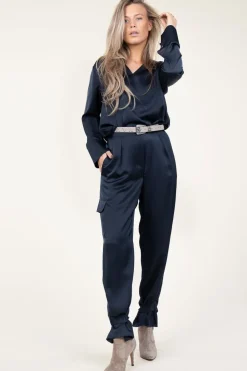 Satin Cargo Pants Harlow | Blue... | Dante 6 | Little Soho