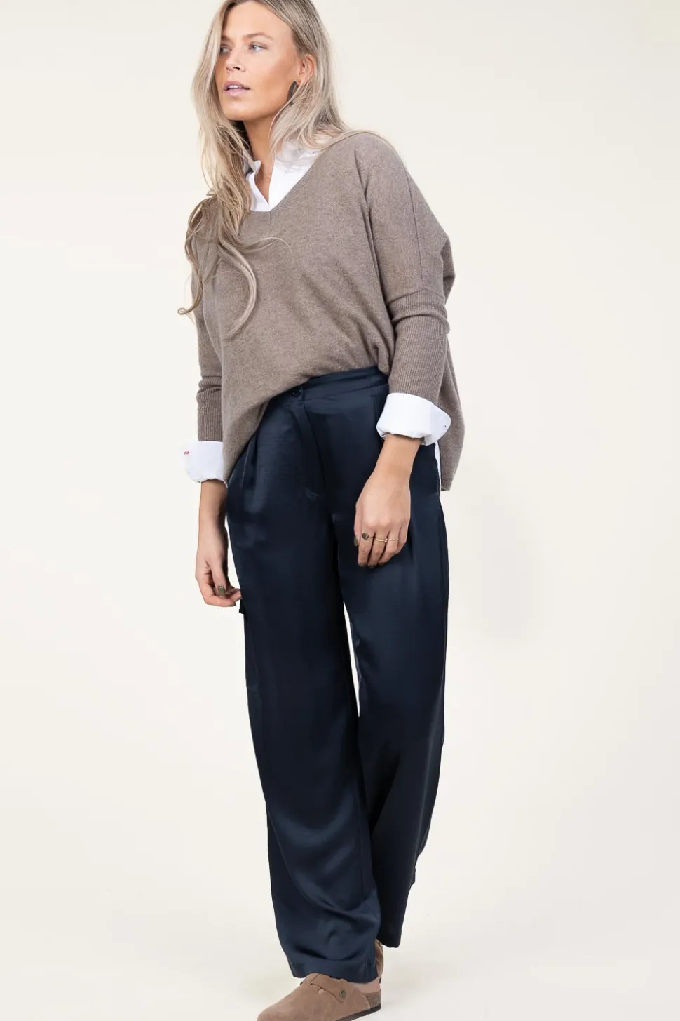 Satin Cargo Pants Harlow | Blue... | Dante 6 | Little Soho