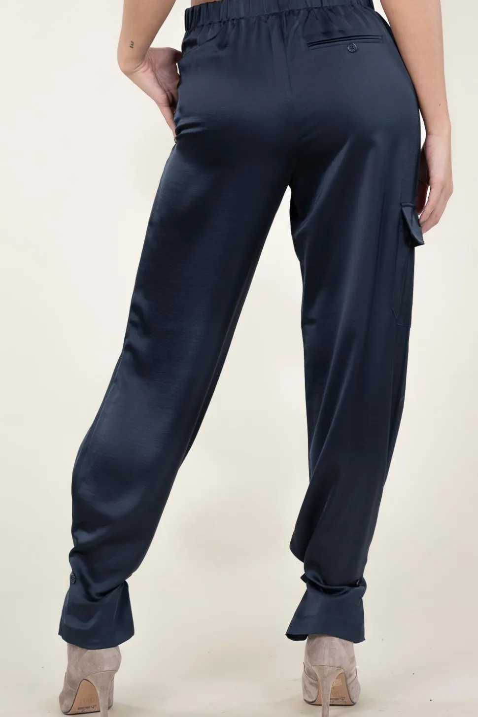 Satin Cargo Pants Harlow | Blue... | Dante 6 | Little Soho
