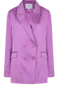 Satin Double-Breasted Blazer Sevigny | Purple... | Dante 6 | Little Soho