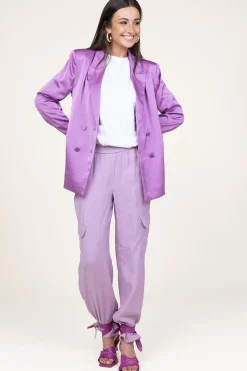 Satin Double-Breasted Blazer Sevigny | Purple... | Dante 6 | Little Soho