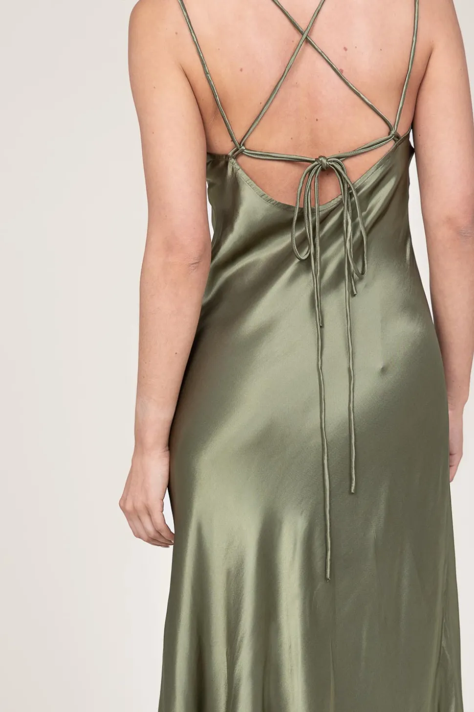 Satin Dress Zena | Green... | Greek Archaic Kori | Little Soho