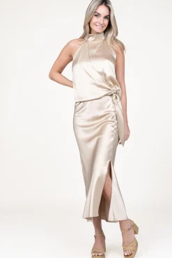 Satin Halter Top London | Beige... | March23 | Little Soho