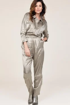 Satin Jumpsuit Silim | Green... | Mes Demoiselles | Little Soho