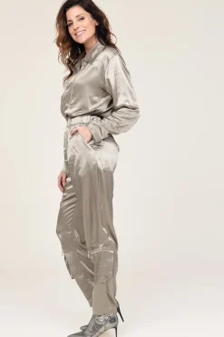 Satin Jumpsuit Silim | Green... | Mes Demoiselles | Little Soho