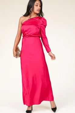 Satin One-Shoulder Dress Penrith | Pink... | Dante 6 | Little Soho