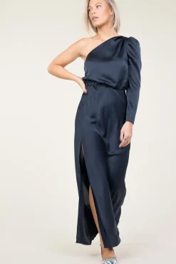 Satin One-Shoulder Dress Penrith | Blue... | Dante 6 | Little Soho