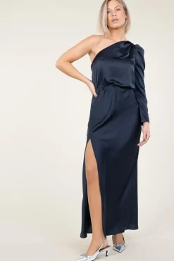 Satin One-Shoulder Dress Penrith | Blue... | Dante 6 | Little Soho