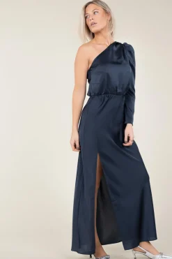 Satin One-Shoulder Dress Penrith | Blue... | Dante 6 | Little Soho