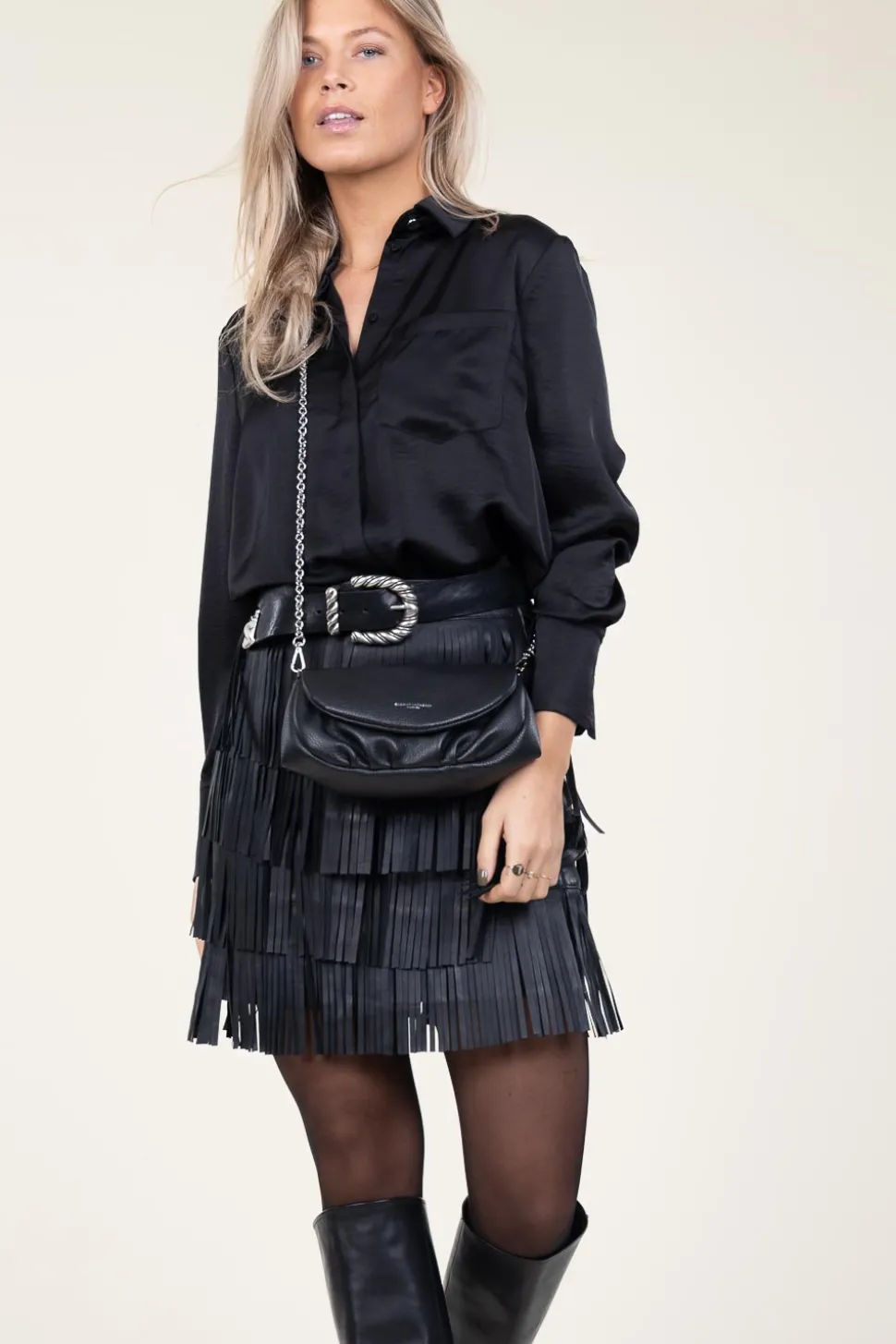 Satin Oversized Blouse Louda | Black... | Dante 6 | Little Soho