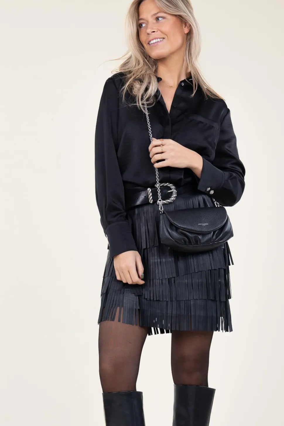 Satin Oversized Blouse Louda | Black... | Dante 6 | Little Soho