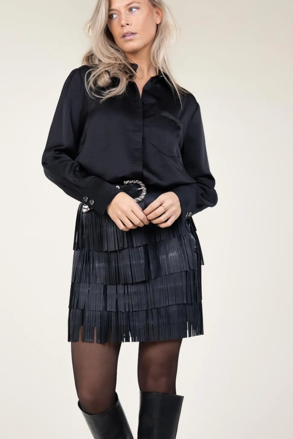 Satin Oversized Blouse Louda | Black... | Dante 6 | Little Soho