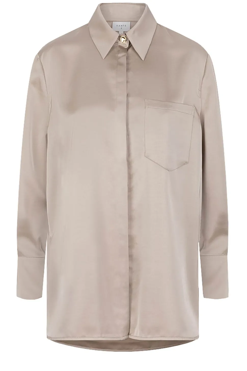 Satin Oversized Blouse Louda | Taupe... | Dante 6 | Little Soho
