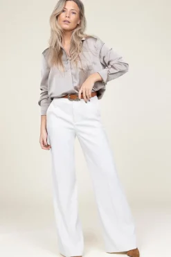 Satin Oversized Blouse Louda | Taupe... | Dante 6 | Little Soho