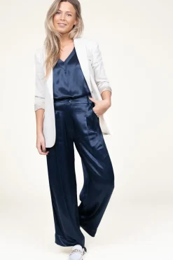 Satin Pants San Remo | Blue... | Greek Archaic Kori | Little Soho