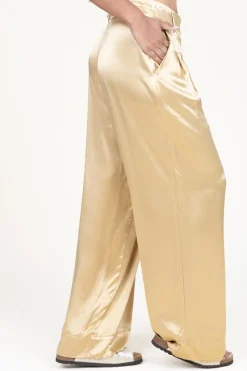 Satin Pants San Remo | Gold... | Greek Archaic Kori | Little Soho