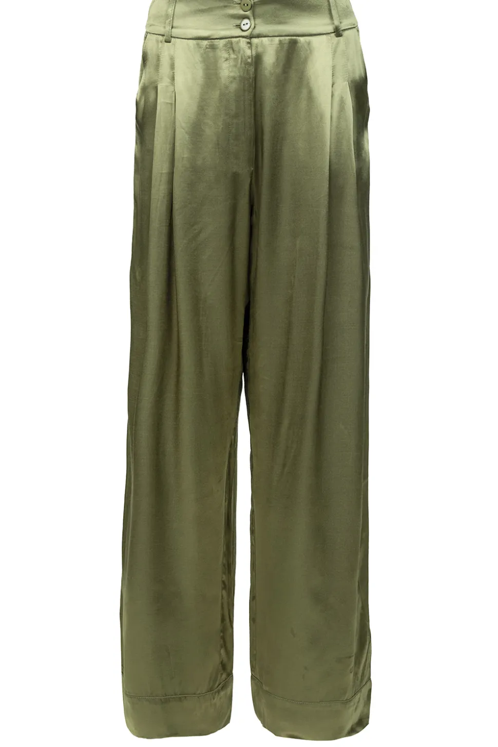 Satin Pants San Remo | Green... | Greek Archaic Kori | Little Soho