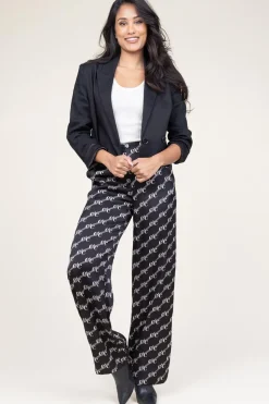 Satin Pants With Logo Line | Black... | Co'Couture | Little Soho