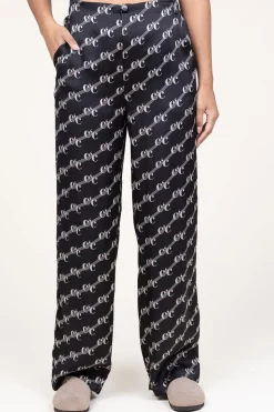 Satin Pants With Logo Line | Black... | Co'Couture | Little Soho