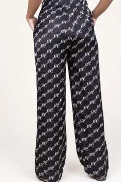 Satin Pants With Logo Line | Black... | Co'Couture | Little Soho