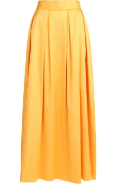 Satin Pleated Skirt Sevilla | Orange... | March23 | Little Soho