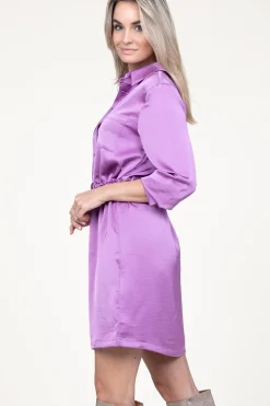 Satin Stretch Dress Nicola | Pink... | Dante 6 | Little Soho