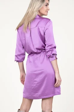 Satin Stretch Dress Nicola | Pink... | Dante 6 | Little Soho