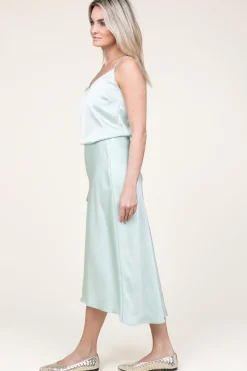 Satin Stretch Skirt Peppa | Green... | Dante 6 | Little Soho