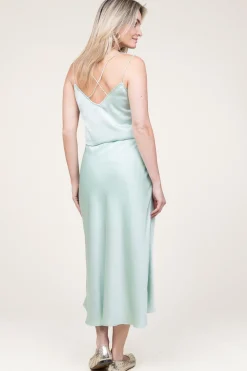 Satin Stretch Skirt Peppa | Green... | Dante 6 | Little Soho