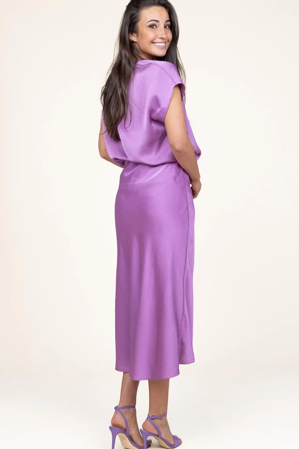 Satin Stretch Skirt Peppa | Pink... | Dante 6 | Little Soho