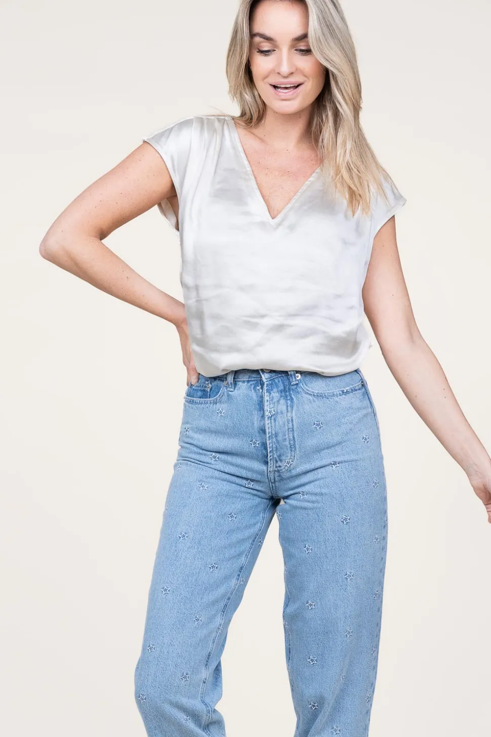 Satin Stretch Top Luiza | Green... | Dante 6 | Little Soho