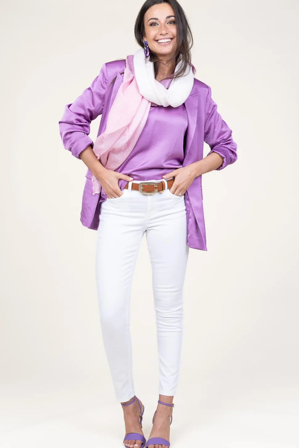 Satin Stretch Top Luiza | Purple... | Dante 6 | Little Soho