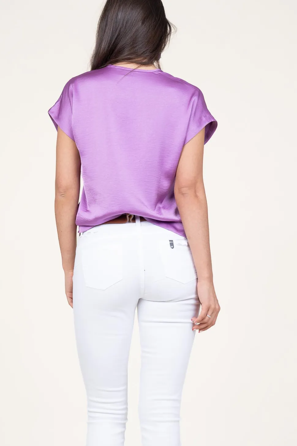 Satin Stretch Top Luiza | Purple... | Dante 6 | Little Soho