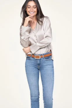 Satin Top Bodil | Taupe... | Dante 6 | Little Soho