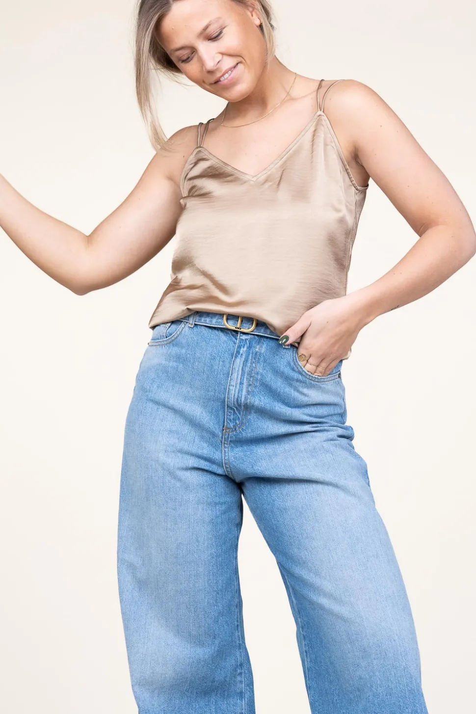 Satin Top Obu | Beige... | Dante 6 | Little Soho