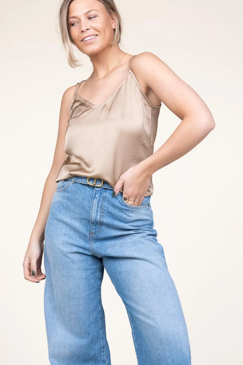 Satin Top Obu | Beige... | Dante 6 | Little Soho