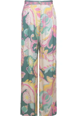Satin Viscose Pants With Print Sanpedro | Pink... | Louizon | Little Soho