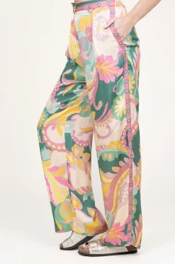 Satin Viscose Pants With Print Sanpedro | Pink... | Louizon | Little Soho