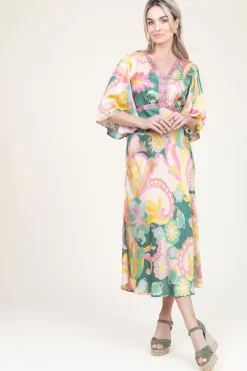 Satin Viscose Print Dress Salinas | Pink... | Louizon | Little Soho