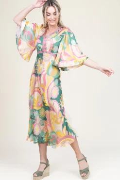 Satin Viscose Print Dress Salinas | Pink... | Louizon | Little Soho